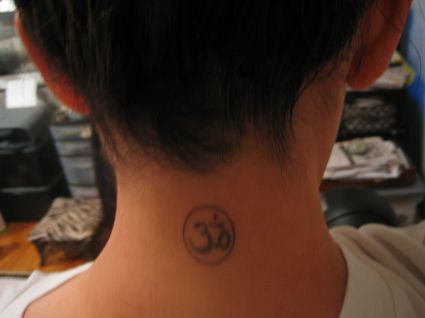 Om Symbol Tattoo Back Of Neck